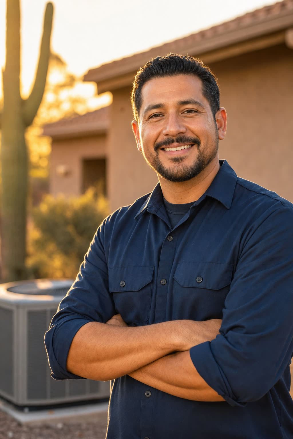 Connor Perkins, owner of Cactus AC & Heating, on a Phoenix Valley jobsite